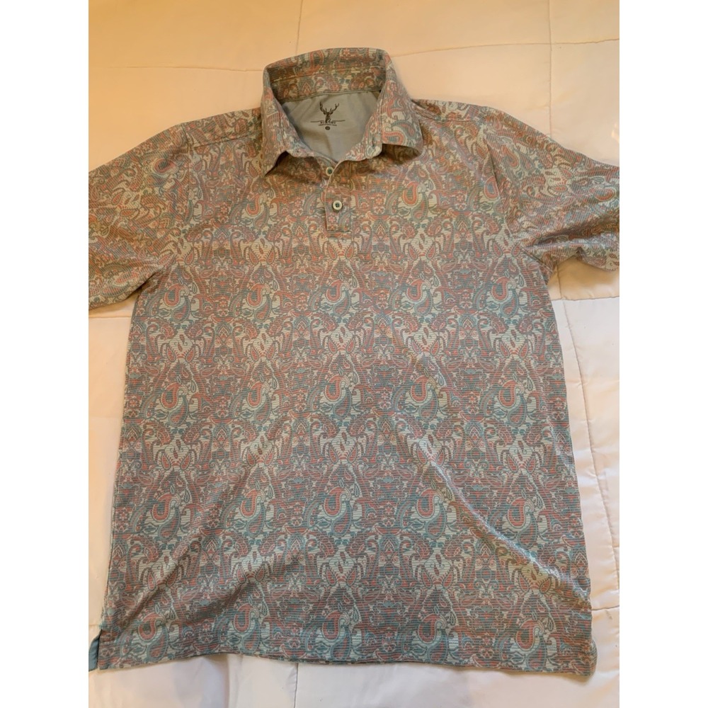 Nicoby Men's Performance Polo‎ Shirt Sz. Medium  Premium Paisley